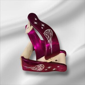 Steigbügel pink graviert mit Sternen und Flügel