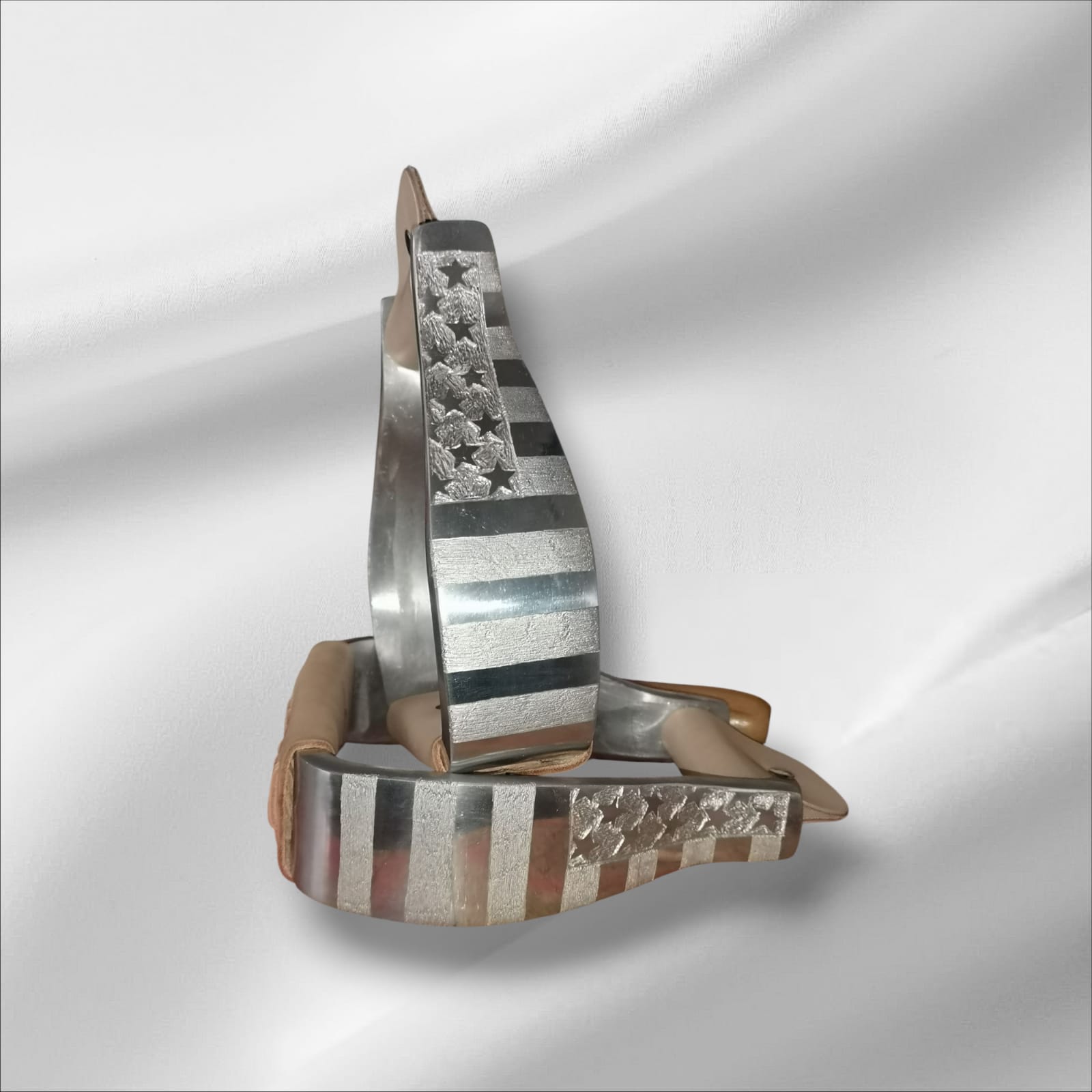 Alu Westernsteigbügel graviert Amerika