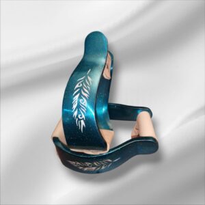 gravierter Western-Steigbügel Alu petrol Feder